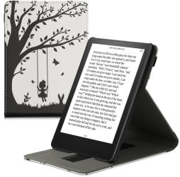 Husa pentru Amazon Kindle Paperwhite 11 Kwmobile Negru/Alb Piele ecologica 56264.12 