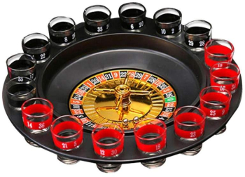 Joc Ruleta Cu Pahare De Shot EDAR Pentru Petrecere Zi De Nastere Reuniune 16 Pahare Sticla Incluse 30 cm 
