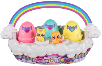 Set figurine in cosulet Hatchimals Alive Neon Rainbow Basket 