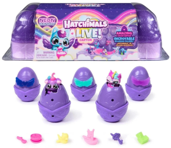 Set figurine in cosulet Hatchimals Alive Neon Rainbow Carton 