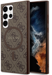Husa pentru Samsung Galaxy S24 Ultra - Guess 4G Collection Leather MagSafe GUHMS24LG4GFRW - Brown 