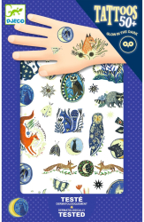 Tatuaje temporare fosforescente Animale nocturne Djeco 