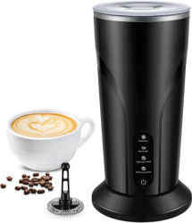Spumant si Incalzitor Electric de Lapte 4 in 1 ALQUALITY® Milky Froth 500W Automat cu Functii de Spumare Calda si Rece. Negru 