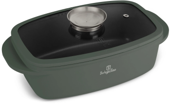 Tava copt cu capac sticla si sistem aroma knob BerlingerHaus Green Mate BH/8775