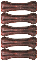Set 5 bucati Os pentru caini natural presat din piele de vaca cu o aroma delicata de ciocolata Hau and Miau Maro 