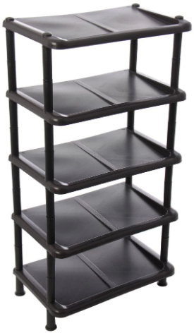 Raft plastic pentru pantofi Grunberg 5 nivele 48 x 30 x 78 cm Negru SR9144 