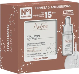 Set Crema faciala de noapte anti-rid 50 ml + Ser hidratant anti-rid 10 ml Avene Hyaluron Activ B3 Crema + Serum HAB3 Estuche 