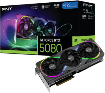 Placa video PNY OC 3F NVIDIA GeForce RTX 5080 16GB GDDR7 256-bit DLSS 4 