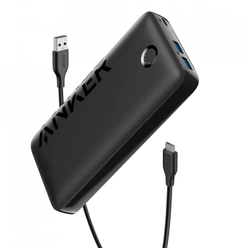Acumulator extern Anker 335 PowerCore 20K 22.5W USB-C USB-A PowerDelivery cablu USB-C 