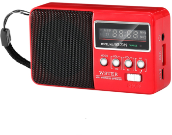 Boxa Wireless cu Radio FM si Afisaj Led Portabil Bluetooth USB Micro SD Rosu