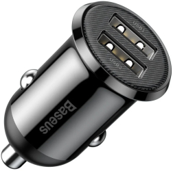 Incarcator auto Baseus Grain Pro Car Charger Dual USB 4.8A negru 
