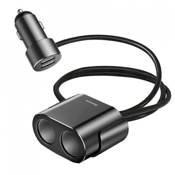 Incarcator auto Baseus High Efficiency 2 sloturi bricheta 80W +dual USB negru 