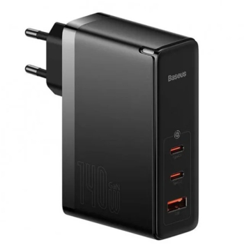 Incarcator retea Baseus GaN5 Pro Fast Charge 140W Negru + Cablu USB-C 240W 1m Negru 