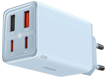 Incarcator retea Baseus GaN6 Pro Fast Charge 2C+2U 65W + cablu USB-C 100W 1m albastru 