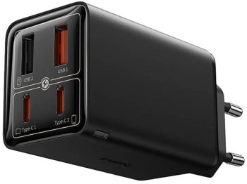 Incarcator retea Baseus GaN6 Pro Fast Charge 2C+2U 65W + cablu USB-C 100W 1m negru 