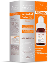 Set Crema colorata hidratanta cu protectie solara foarte ridicata SPF50+ 50 ml + Ser facial hidratant anti-imbatranire 10 ml Avene Solaire 