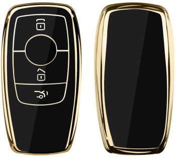Husa Cheie Auto pentru Mercedes Benz - Smart Key Silicon Negru / Gold 56003.01