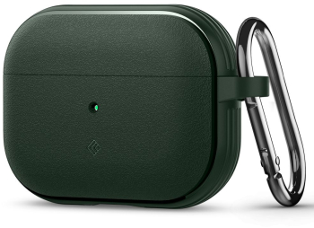 Husa cu Holder Metalic pentru Apple AirPods Pro 1/2 Spigen Caseology Vault Z171 Aluminiu TPU Silicon Midnight Green 