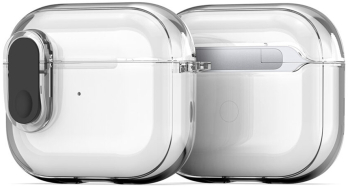 Husa pentru Apple AirPods 4 Z103 Aluminiu Policarbonat TPU Clear Black 