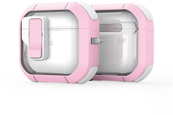 Husa pentru Apple AirPods 4 Z77 Policarbonat TPU Pink/White 