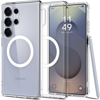 Husa pentru Samsung Galaxy S25 Ultra - Spigen Ultra Hybrid MagSafe - Clear / White 