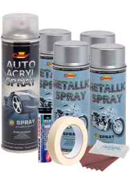 Kit complet reparatie si vopsire jante culoare Argintiu Metalizat V4