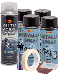 Kit complet reparatie si vopsire jante culoare Negru Metalizat V4