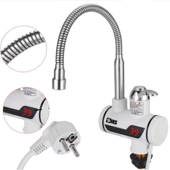 Robinet Electric Instant Apa Calda SIKS cu Afisaj Digital si Canal Scurgere Apa Pipa Flexibila Pentru Chiuveta Bucatarie Baie Sau Exteri