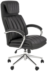 Scaun directorial HM Romano piele ecologica mecanism balans baza metalica robust 100 kg negru 