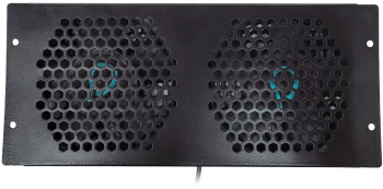 Unitate racire SPACER 1U pentru rack 19″ 2 x ventilatoare 120mm 2300rpm 30dBA flux aer 69cfm cablu 0.7m negru 
