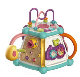 Jucarie educativa si interactiva 7 in 1 pentru copii WePro Store centru de activitati cu 5 laturi lumini si sunete Model Rata 3 ani + 
