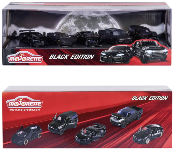 Majorette Set 5 Masinute Black Edition 2.0 Giftpack 