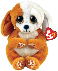Plus Ty 15cm Beanie Bellies Ruggles Catelus Maro Si Alb 