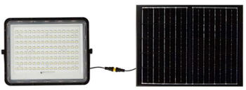 Reflector cu incarcare solara 20w 1800lm 6400k - negru 