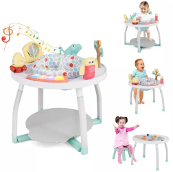 Saritor pentru copii 5 in 1 cu Masa si Centru de Activitati WePro Store Covoras Muzical Baby Jumper Ajustabil pe Inaltime Scaun Rotativ 