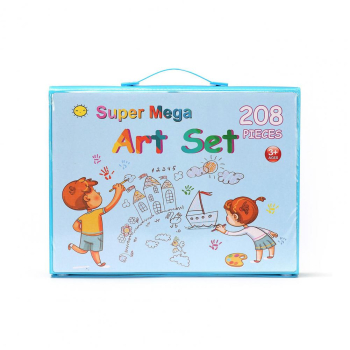 Set complet pictura si desen Salestore.ro® 208 piese carioci creioane colorate pasteluri de ulei si acuarele pentru Creativitatea C 
