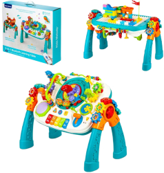 Set masa lego 2 in 1 cu functie de conectare Bluetooth si microfon WePro Store baterie reincarcabila Muzica si lumini trenulet electric
