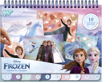 Carte de colorat & abtibilduri cu numere - Frozen 