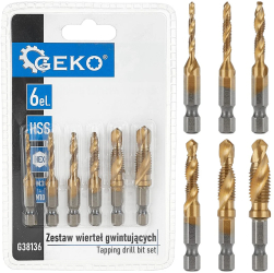Set burghie HSS HEX M3-M10 6 bucati Geko G38136 