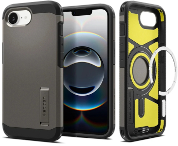 Husa pentru iPhone 16e - Spigen Tough Armor MagSafe - Gunmetal 