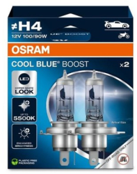 Set 2 becuri auto H4 12V 100/90W Osram Cool Blue Boost 5000K 