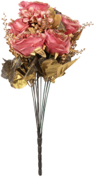 Buchet Trandafiri artificiali roz aurii 18x15x50 cm 