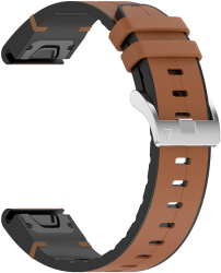 Curea ONSG® pentru Garmin Fenix 3/3 HR/5X/5X Plus/6X/6X Pro/7X/7X Pro Solar J80 Piele ecologica Brown 