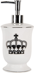 Dispenser sapun ceramica alba neagra 9x20 cm 350 ml 