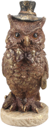 Figurina Bufnita polirasina maro 7x6x14 cm 