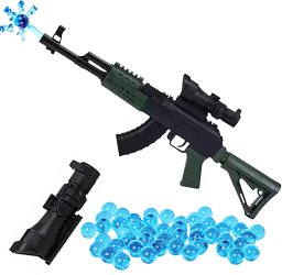 Pusca Elita de Jucarie cu Luneta si 500 Bile Gel de Apa Orbeez Hidrogel Blaster Bombe Apa Camuflaj Negru/Verde SprintMag® 