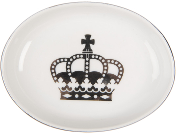 Savoniera ceramica alba neagra 14x11x3 cm 