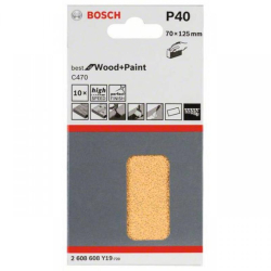 Set 10 foi abrazive cu scai Bosch Best for Wood and Paint 70x125mm P40 