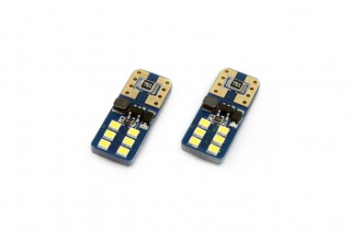 Set 2 bec led auto W5W Canbus T10 cu 12Smd UltraBright 12/24v 