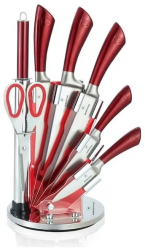 Set cutite 8 piese Herenthal HT-KKS804 suport acrilic rotativ 